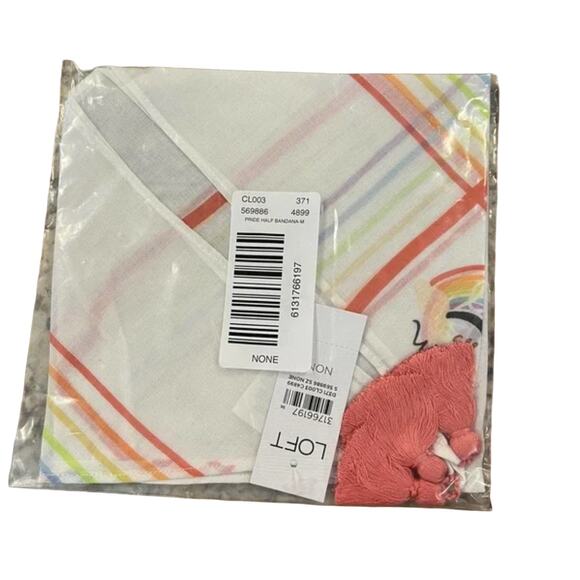 NWT LOFT "Love All Ways" Pride Rainbow Triangle Bandana - Picture 2 of 5